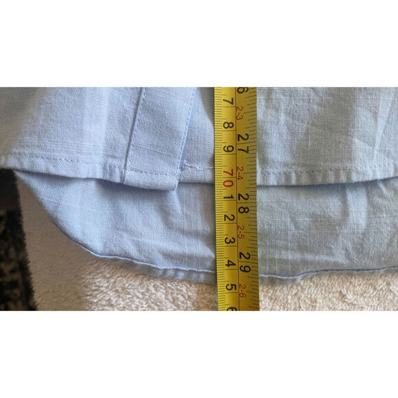 Saovere Cotton Linen Blue Button Down Shirt, Large NWT - Picture 4 of 8